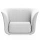 Fauteuil Vondom design Suave en tissu déperlant blanc Snow 1041