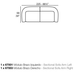 Fauteuil Vondom design Suave en tissu déperlant gris acier 1042