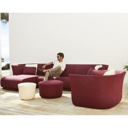 Fauteuil central Vondom design Suave en tissu déperlant blanc Iceberg 1037