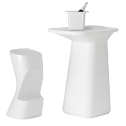 Lot de 2 Tabourets de bar Vondom Moma High hauteur d'assise 74 blanc