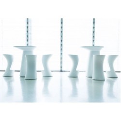 Lot de 2 Tabourets de bar Vondom Moma High hauteur d'assise 74 gris acier