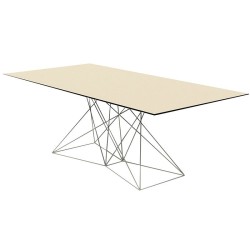 Table Faz Vondom 200x100 piètement inox plateau noir