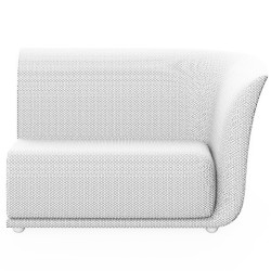 Canapé Sofa Vondom design Suave gauche en tissu déperlant blanc Snow 1041