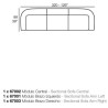 Canapé Sofa Vondom design Suave gauche en tissu déperlant blanc Snow 1041
