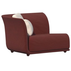 Canapé Sofa Vondom design Suave droit en tissu déperlant rouge Grenat 1046