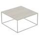 Table basse carrée Pixel Vondom Dekton Danae écru et pieds écru 80x80xH25