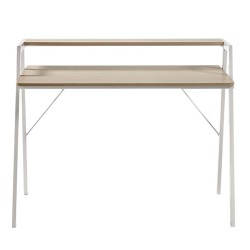 Bureau Light avec plateau en 110x60 et étagère en contreplaqué effet bois KosyForm