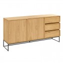 Dressoir Hout 160x78 in multiplex eiken en zwart staal KosyForm