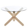 Table Ronde 120 Verre et pieds en chêne massif KosyForm