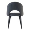Lot de 4 Chaises Chaise avec dossier ergonomique et tissu gris foncé pieds noirs KosyForm