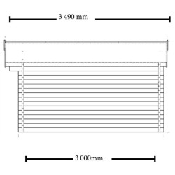 Abri de Jardin Habrita en bois massif 12,74 m2 avec toiture plaques ondulées
