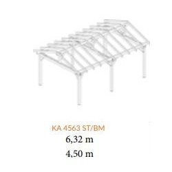 Carport en Bois 28m2 avec Toit Habrita