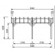 Carport em Pine Treated autoclave 15m2 com tampa de PVC Habrita