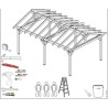 Pin-Carport Autoklaviert 15m2 mit HABRITA PVC-Abdeckung