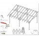 Single-walled Wooden Carport 22m2 with Habrita Roof