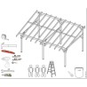 Single-walled Wooden Carport 22m2 with Habrita Roof