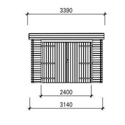 Garaje de madera Habrita 21m2 Techo plano