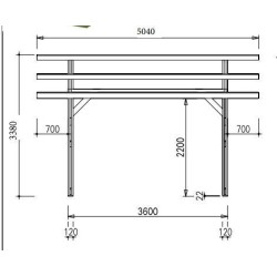 Cochera de madera 18m2 con techo Habrita