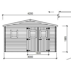Abri de Jardin Habrita en bois Douglas massif 23,14 m2