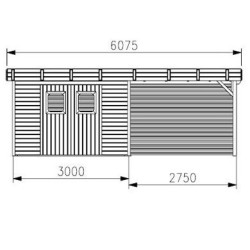 Cobertizo de jardín Habrita Thizy en madera termotratada 11,53 m2 con techo de acero