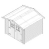 Garden shed in Wood of Spruce Brut Habrita 9 m2