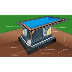 Piscina Madera Ubbink Azura 400x750 H130 Liner Beige