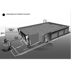 Piscine Bois Ubbink Linea 500x800 H140 Liner Bleu