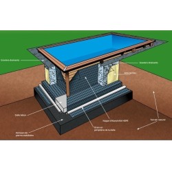 Pool Wood Ubbink Azura 400x750 H130 Liner Beige