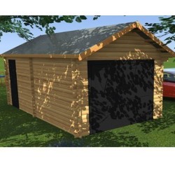 Massivholzgarage Habrita 24,23m2 in Brettern von 60mm