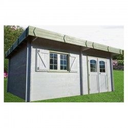 Garden shed Habrita solid wood 25,37 m2 with flat steel roof