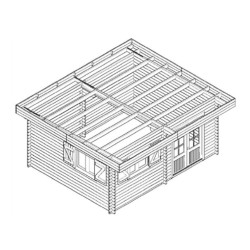 Garden shed Habrita solid wood 25,37 m2 with flat steel roof