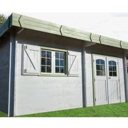 Garden shed Habrita solid wood 25,37 m2 with flat steel roof