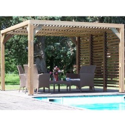Lame orientabili bioclimatiche Pergola 11 m2 e demolitore laterale 3 m
