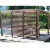 Pergola en bois Habrita avec Ventelles amovibles sur Toiture et un côté 348x310x232 Veneto