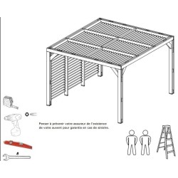 Lame orientabili bioclimatiche Pergola 11 m2 e demolitore laterale 3 m