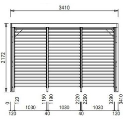 Lame orientabili bioclimatiche Pergola 11 m2 e demolitore laterale 3 m