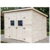 Garden shed Habrita solid wood 25,37 m2 with flat steel roof