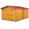 Solid wood garage Habrita 21m2 with planks 28mm