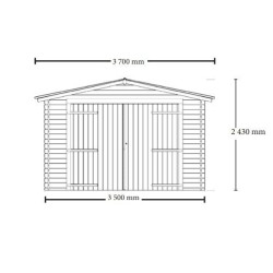 Garage en bois Habrita 21m2 en Epicea massif