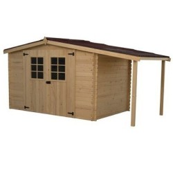 Gartenhaus Holz Habrita 5,06 m2 mit Markise 2.69 m2