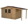 Abri de Jardin Bois Habrita 5,06 m2 avec auvent 2.69 m2