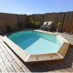 Zwembad Hout Ubbink Azura 400x750 H130 Liner Blauw