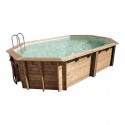 Piscina Legno Ubbink Océa 355x550 H120cm Fodera Beige sabbia