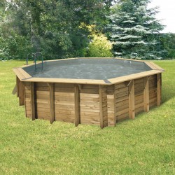 Pool Wood Ubbink Océa 580 H130cm Gray Liner