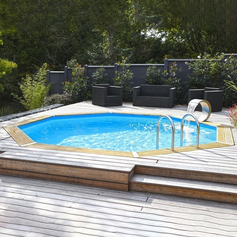 Piscine Bois Ubbink Océa 510 H120cm Liner Beige sable