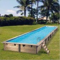 Piscina Madera Ubbink Linea 500x800 H140cm Liner Gris