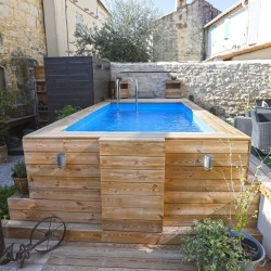 Piscine Bois Ubbink Urban Pool 250x450 H140 Liner Gris