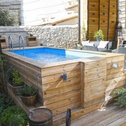 Piscine Bois Ubbink Urban Pool 250x450 H140 Liner Gris