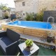 Piscine Bois Ubbink Urban Pool 250x450 H140 Liner Gris