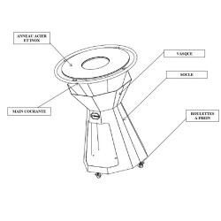 Braciere Il Churrasco piramide nera plancha Tonio